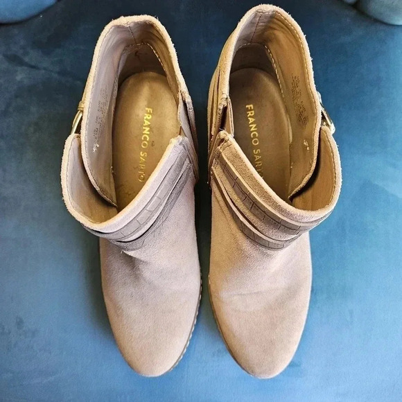 Franco Sarto Suede Wedge Ankle Boots - Taupe - Women's Size 8.5M - Picture 8 of 8